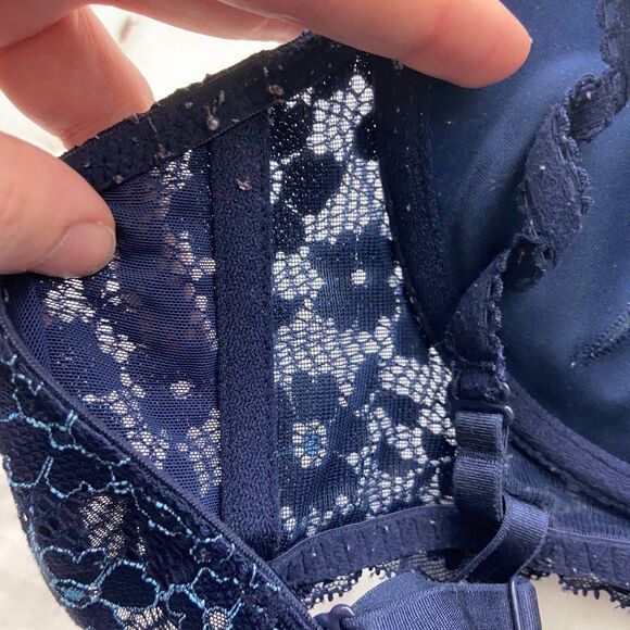 Aerie Navy Blue Floral Lace Bra Womens 34C - Picture 5 of 5